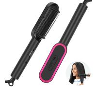 Spazzola lisciante per capelli ionici, ferro lisciante parwin pro beauty, capelli raddrizzatore spazzola con display a led, protezione anti-bruciore, 20s PTC riscaldamento e 4 regolazioni di
