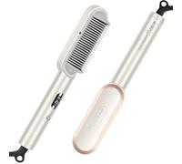 Spazzola lisciante per capelli ionici, ferro lisciante parwin pro beauty, capelli raddrizzatore spazzola con display a led, protezione anti-bruciore, 20s PTC riscaldamento e 4 regolazioni di