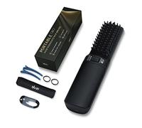 Spazzola lisciante per capelli, portatile, mini piastra per capelli, ricaricabile tramite USB, 6400 mAh, pettine 2 in 1 con funzione anti-scottatura, per donne e uomini (nero)