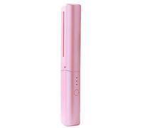 Spazzola lisciante per capelli, spazzola lisciante monofase, mini piastra per capelli ricaricabile, spazzola lisciante portatile, riscaldante, anti-scottatura, leggera e mini da viaggio (rosa)