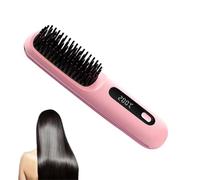 Spazzola lisciante portatile Numoya - Gobrush Pro, Numoya Go Brush Pro, spazzola per capelli Numoya, spazzola lisciante per capelli senza fili ricaricabile (Pink)