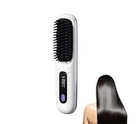 Spazzola lisciante portatile Numoya - Gobrush Pro, Numoya Go Brush Pro, spazzola per capelli Numoya, spazzola lisciante per capelli senza fili ricaricabile (White)