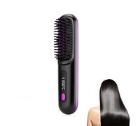Spazzola lisciante portatile Numoya - Gobrush Pro, Numoya Go Brush Pro, spazzola per capelli Numoya, spazzola lisciante per capelli senza fili ricaricabile (Black)