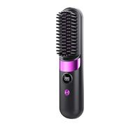 Spazzola lisciatrice per capelli, pettine per acconciature con 4 temperature regolabili | Piastra per capelli senza fili ricaricabile,per viaggi in hotel, weekend, dormitorio, spostamento giornaliero