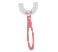 Spazzola manuale per la pulizia dei denti dei bambini a forma di U, colore rosa, 6-12 anni