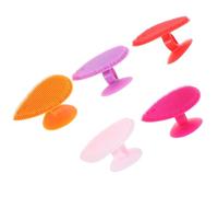 Spazzola Massaggiante a Forma di Cuore 5 Pezzi in Silicone Colore Casuale | Lavaggio Viso e Shampoo, Uso Manuale Semplice, Adatta, Confezione Multipla Colore Casuale