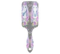 Spazzola massaggiante con testa di unicorno e fiori, spazzola districante per capelli, spazzola per capelli sani, pettini per capelli da donna