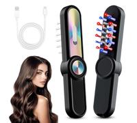 Spazzola massaggiante elettrica per capelli, 3 modalità di massaggio, massaggiatore per la testa, spazzola per il massaggio del cuoio capelluto, con massaggio vibrante EMS con luce rossa, dispenser