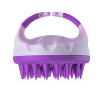 Spazzola massaggiante in silicone per cuoio capelluto, 2 pezzi, pettine massaggiante per lavaggio dei capelli per spa e salone di bellezza (doppio viola)