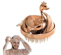 Spazzola massaggiante per capelli e cuoio capelluto, con setole morbide in silicone, design a forma di cigno , esfoliante staccabile per cuoio capelluto e massaggiatore per capelli, spazzola per