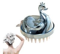Spazzola massaggiante per capelli e cuoio capelluto, con setole morbide in silicone, design a forma di cigno , esfoliante staccabile per cuoio capelluto e massaggiatore per capelli, spazzola per