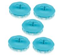 Spazzola Massaggiante per Cuoio Capelluto 5 Pezzi in Plastica | Impugnatura Ergonomica Antiscivolo, Set Rotondo Portatile, per Rilassamento nel Bagno e Uso Delicato Colore Casuale