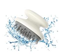 Spazzola massaggiante per cuoio capelluto, esfoliante in morbido silicone, stimola il cuoio capelluto per accelerare la crescita dei capelli, elimina la forfora (bianco)