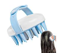 Spazzola massaggiante per cuoio capelluto, spazzola per lavaggio dei capelli, 8,5 x 7,5 x 6,9 cm, strumento per massaggio alla testa in silicone, design ergonomico, leggero e portatile, 1 pezzo, rosa