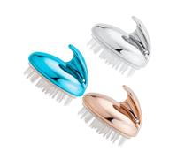 Spazzola Massaggiante per Cute e Shampoo, 3 Pezzi in Silicone ABS | Massaggio della Cute, Azione Contro la Forfora, Pulizia Profonda, Design Convesso, per Uomo e Donna, Set da 3