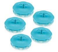 Spazzola Massaggiatore Capelluto Rotonda in Plastica PP Tpr 5 Pezzi | Manico Antiscivolo Ergonomico, Set per Spa e Quotidiana, Setole Morbide e Ferme, Design Portatile Colore Casuale