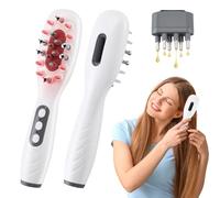 Spazzola Massaggiatore Capillare Elettrica 6-in-1, con Luce Viola Rossa e Blu, EMS Microcorrente, Vibrazione, Applicatore Olio 8ml per La Crescita dei Capelli e Cuoio Capelluto Pulito