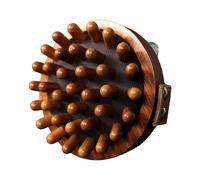 Ｚｉａｌｏｆｉ Spazzola Massaggiatrice Meridian Brush Strumento Multiuso per Massaggio Del Corpo E Della Schiena Guasha Raschiatura Spazzola per Vita Schiena Corpo I, Marrone chiaro, 9.5x4.5 cm