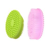 Spazzola Massaggio Bagno per Bebé in Silicone Rosa, 2 Pezzi | Flessibilità Elevata, Uso Semplice, Accessorio da Bagno per Bebè, Formato Doppio, Finitura Rosa