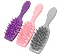 Spazzola Massaggio Cuoio Capelluto Shampoo 3 Pezzi in ABS Silicone | Pulizia Profonda della Cute, Design Multifunzionale Leggero e Portatile, per Famiglia e Uso Domestico