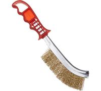 Spazzola Metallica per Pulizia con Manico Ergonomico | Filo di Acciaio Ottonato Ondulato Tipo Spid | Rimozione Ruggine Vernice Scorie Saldatura | Per Officina Fai da Te Professionale