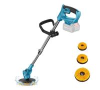 Spazzola motorizzata telescopica, 800 W Diam.125 mm, spazzola in nylon con 5000 giri/min, asta da 90 cm a 125 cm, fornita con 3 spazzole, compatibile con 21 V, per pavimento, auto, finestra, cucina