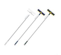 Spazzola multifunzionale per pavimenti del bagno con testa rotante a 180 gradi e tergicristallo integrato per una pulizia accurata e raccolta dei detriti (3)