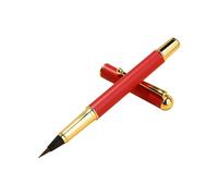 Spazzola multiuso per calligrafia, in metallo, con punta a pelo di lupo e penna per calligrafia, design adatto ai viaggi