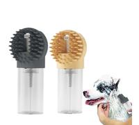 Spazzola multiuso per il bagno degli animali domestici, spazzola massaggiante in silicone e schiuma per la pulizia di cani e gatti, strumento per la toelettatura e la pulizia in uno (beige)