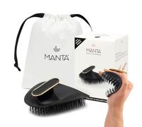 Spazzola Originale Manta Anti-Rottura - La Migliore Spazzola Districante e Flessibile per Capelli Sani, Diradati e di Tutti i Tipi, Cura Delicata dei Capelli per Donne e Uomini, Nero