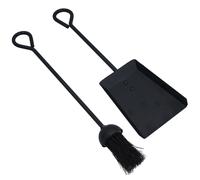 Spazzola, pala, poker e pinze per accessori camino 18" bruciatore a legna a...