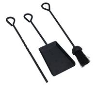 Spazzola, pala, poker e pinze per accessori camino 18" bruciatore a legna a...