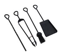 Spazzola, pala, poker e pinze per accessori camino 18" bruciatore a legna a...