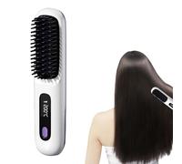 Spazzola per acconciature wireless - Pettine termico in ceramica con controllo LCD, tre modalità di temperatura | Spazzola per la cura degli ioni con ricarica di tipo C, dispositivo levigante portatil