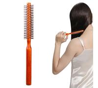 Spazzola per arricciacapelli con canna ventilata - Spazzole piccole con setole rotonde, pettine a rullo volumizzante con manico in legno Strumento per lo styling dei corti e sottili Sp