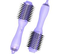 Spazzola per asciugacapelli a caldo LANDOT One-Step Styler e Volumizer - Spazzola ad aria calda 2.0 con ioni negativi anti-crespo ceramica titanio 60 mm forma ovale corpo viola