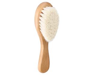 Spazzola per Bambini Premium con Setole di Pelo di Capra, Sicura e Delicata Sul Cuoio Capelluto, Manico Ergonomico in Legno, Funzione di Massaggio Maggiore Circolazione Sanguigna