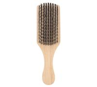 Spazzola per Barba a Doppio Lato in Faggio e Nylon Giallo | Setole Morbide, Uso Tazza da Barba, Aiuta a Rimuovere Peli Spezzati e Esfoliare