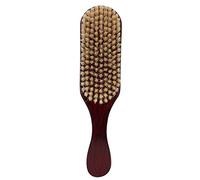 Spazzola per barba e pettine per capelli con manico in legno, pettine barba uomo per la cura e lo styling, pettine parrucchiere ergonomico in legno per spazzolare la barba (Strisce rosse nere)