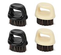 Spazzola per Barba Nocche, Pennello Uomo Baffi Collo Maschili Viso Morbide Barbiere Dita Cura Pulizia Styling Parrucchiere Setole Portatile Con Manico Rotondo per Parrucchieri Salone Spa 4Pezzi