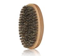 Spazzola per barba, ovale, con setole di cinghiale per la cura quotidiana della barba, utilizzabile con tutti i balsami e gli oli