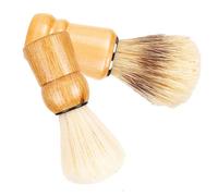 Spazzola per Barba Uomo in Legno, 2 Pezzi, per Schiuma | Nylon e Legno, Rimuove Residui Dalla Barba, Adatta a Sapone e Crema, Kit da Viaggio