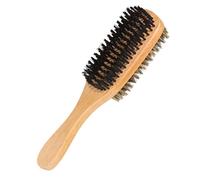 Spazzola per Barba Uomo Manico in Faggio Giallo Setole di Cinghiale | Setole in Cinghiale e Nylon, Compatibile Tazza da Barba, per Pettinare, Pulire e Ammorbidire la Barba