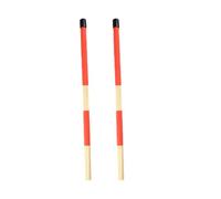 Spazzola per Batteria in Legno 1 Paio, 19 Aste per Jazz e Folk | Superficie Liscia, Impugnatura Comoda, Suono Lieve, per Esibizioni Musicali Folk e Altro, Rosso