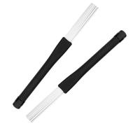 Spazzola per Batteria in Nylon Telescopica Bianca, 1 Paio | Manico in Plastica, Set Compatto con Regolazione delle Setole, per Tamburo Jazz e Studio, Custodia Inclusa
