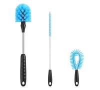 Spazzola per Bottiglia, 3 Pezzi Spazzole per la Pulizia Delle Bottiglie, Multiuso Spazzole per Tastiera, Bocca di Bollitore, Bottiglied'Acqua, Tubo, Macchina Caffe, Rubinetto, Bicchieri Cannucce