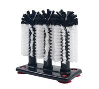 Spazzola per bottiglie - Spazzola per la pulizia della bottiglia d'acqua | Rondella di con base a Spazzola a setole a 3 teste per a gamba lunga, bicchiere da vino rosso, da