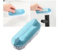 Spazzola per bucato domestica con setole morbide, spazzola per scarpe in plastica blu, facile da impugnare e da usare