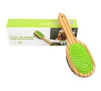 Spazzola per cani con setole in silicone e bambù su entrambi i lati, ideale per la toelettatura di più animali domestici