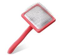 Spazzola per cani e gatti, morbida spazzola massaggiante con perni in acciaio inox, pettine per peli e sottopelo (S)